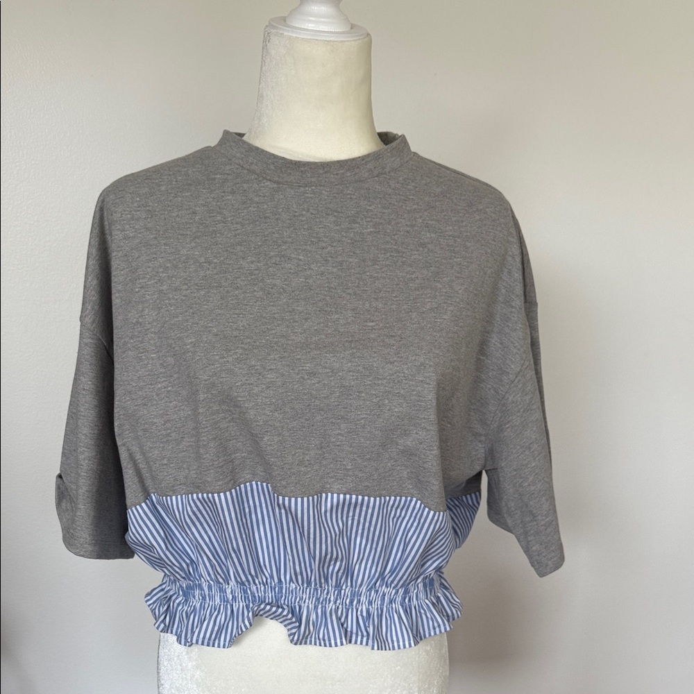 Anthropologie Maeve Striped Hem Top M